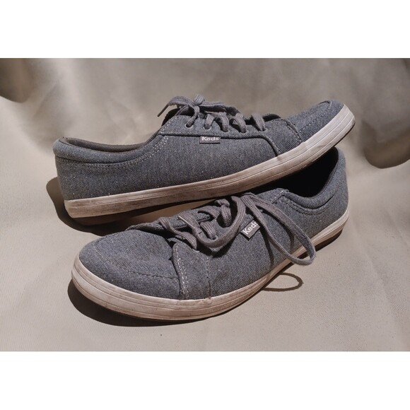 Keds Shoes - Keds Shoes Womens 7.5 Low Top Sneakers Gray Canvas Round Toe Lace Up Casual